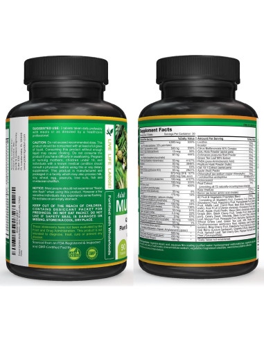 Multivitamina Vegana Potent Garden 90 Tabletas 42 Frutas y Verduras