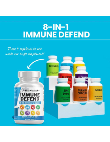 Suplemento Inmunológico Clean Nutraceuticals 8 en 1 con Zinc 50mg