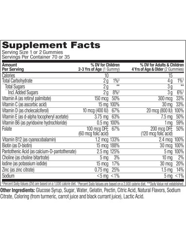 OLLY Niños Multivitaminas Gummy Worms 70 Gummies Sabor Frutal