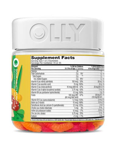 OLLY Niños Multivitaminas Gummy Worms 70 Gummies Sabor Frutal
