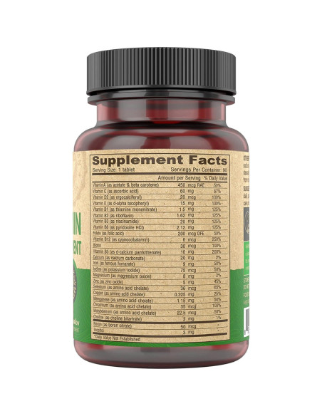 Multivitamina Vegana Deva con Hierro y Antioxidantes 90 Tabletas