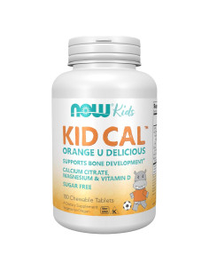 NOW Foods Kid Cal Masticables 100 Unidades Naranja - Calcio, Magnesio y Vitamina D
