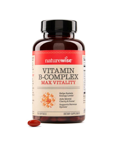 NatureWise Complejo de Vitaminas B 150 Gelatinas Blandas - Energía y Claridad Mental
