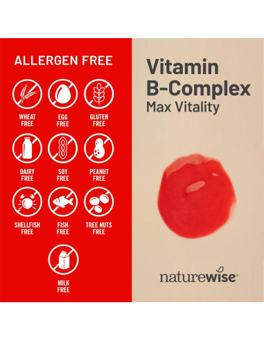 NatureWise Complejo de Vitaminas B 150 Gelatinas Blandas - Energía y Claridad Mental