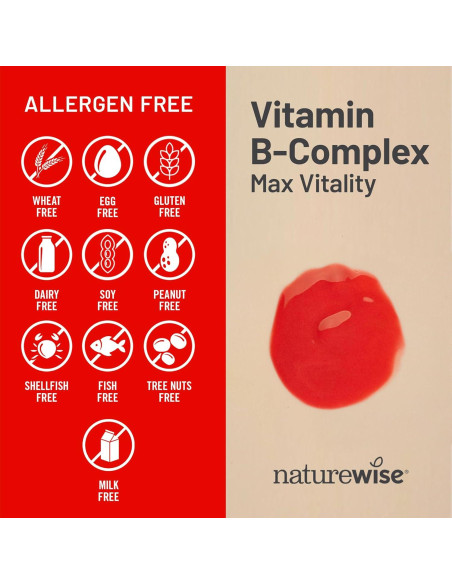 NatureWise Complejo de Vitaminas B 150 Gelatinas Blandas - Energía y Claridad Mental