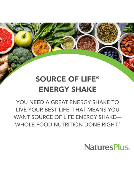 Batido Energético Natures Plus Fuente de Vida 2.27 kg - 13g Proteína Batido Energético Natures Plus Fuente de Vida 2.27 kg - 13g Proteína