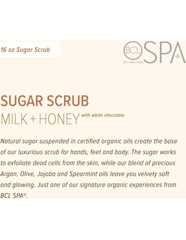 Exfoliante de Azúcar Be Care Love Spa 453.6 g Leche y Miel