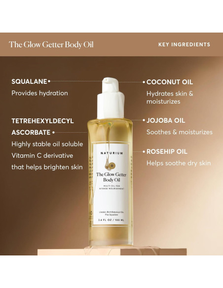 Aceite Corporal Naturium Glow Getter 96 ml Hidratante Vegano