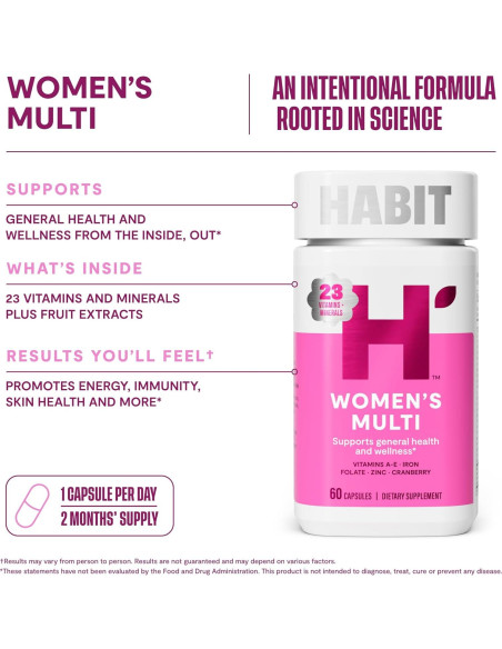 Suplemento Multivitamínico para Mujeres Habit 60 Cápsulas - 23 Vitaminas y Minerales