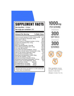 Multivitamina Femenina BulkSupplements.com 300 Softgels con Hierro 2