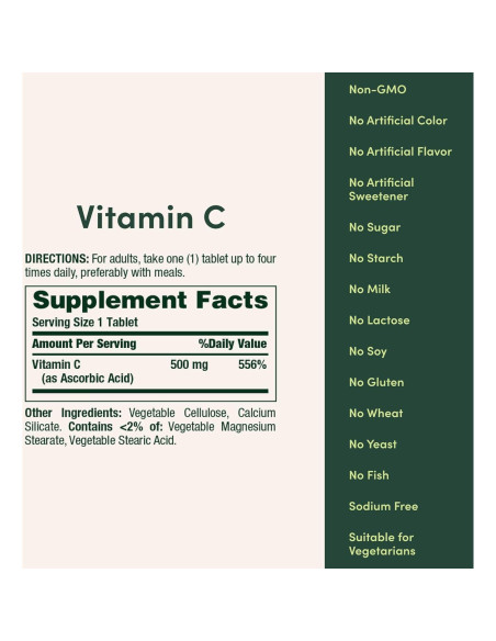 Vitamina C Nature's Bounty 500mg 250 Tabletas Antioxidante Vitamina C Nature's Bounty 500mg 250 Tabletas Antioxidante