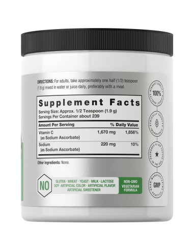 Polvo de Ascorbato de Sodio Bufferizado Horbaach 453.6 g