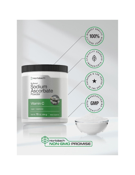 Polvo de Ascorbato de Sodio Bufferizado Horbaach 453.6 g Polvo de Ascorbato de Sodio Bufferizado Horbaach 453.6 g
