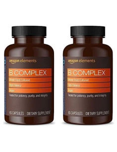 Suplemento Complejo B Amazon Elements 65 Cápsulas Veganas