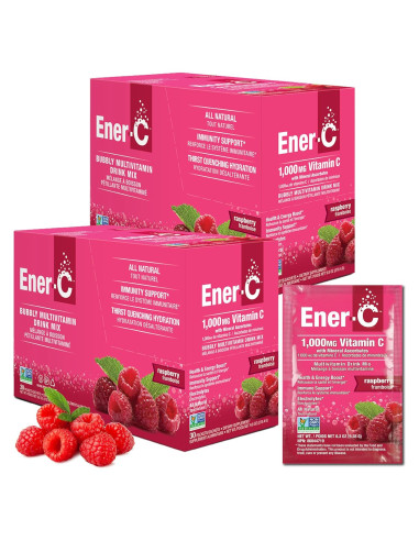 Mezcla de Bebida Multivitamínica Ener-C Frambuesa 60 Paquetes