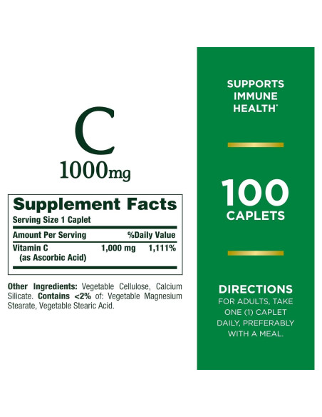 Suplemento de Vitamina C 1000mg Nature's Bounty 100 Tabletas