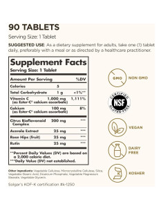 Solgar Ester-C Plus 1000 mg Vitamina C 90 Tabletas Veganas 2