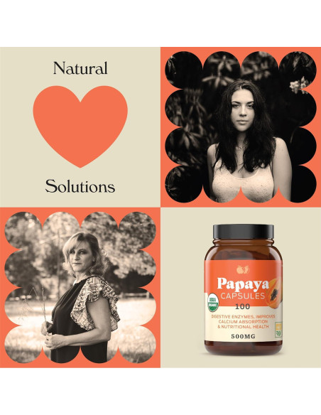 Cápsulas de Enzimas de Papaya Orgánica Complete Natural - 500mg