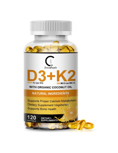Suplemento Vitamina D3 K2 GPGP 5000 UI 200 mcg 120 Cápsulas