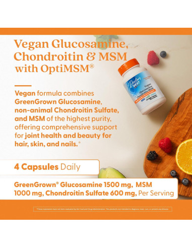 Glucosamina Condroitina MSM Vegana Doctor's Best 120 Cápsulas