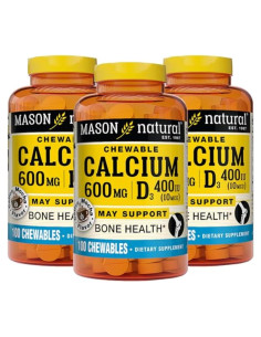 Mason Natural Calcio 600 mg con Vitamina D3 Sabor Café Mocha 100 Masticables