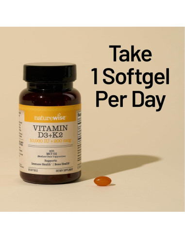 NatureWise Vitamina D3 Vegana 10000UI + K2 200mcg - 30 Gelatinas