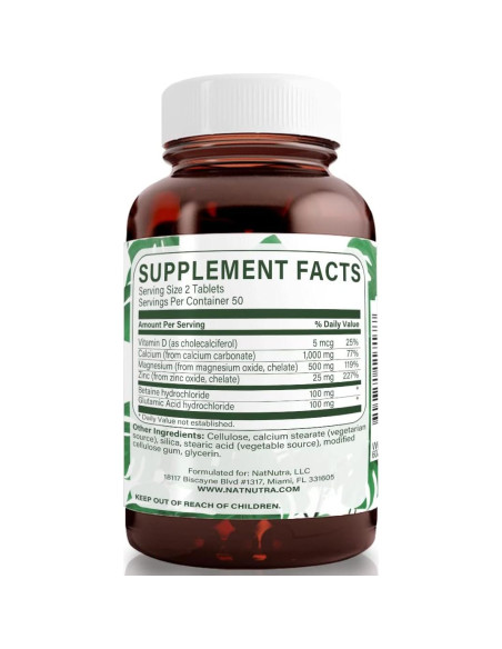 Suplemento Natural de Calcio Magnesio Zinc con Vitamina D3 - 300 Tabletas