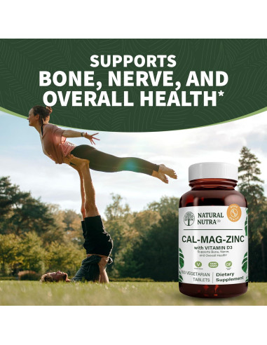 Suplemento Natural de Calcio Magnesio Zinc con Vitamina D3 - 300 Tabletas