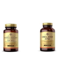 Solgar Metilcobalamina Vitamina B12 5000 mcg y Zinc Quelado 250 Tabletas