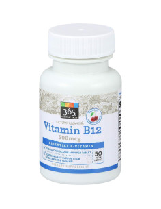 Pastillas de Vitamina B12 500mcg Whole Foods Cereza 50 ct 2