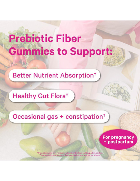 Gomitas de Fibra Pink Stork para Embarazo - 60 Masticables