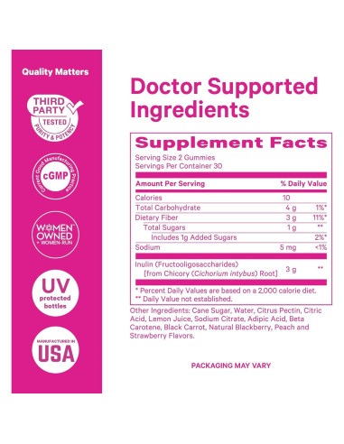 Gomitas de Fibra Pink Stork para Embarazo - 60 Masticables