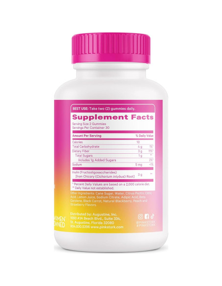 Gomitas de Fibra Pink Stork para Embarazo - 60 Masticables