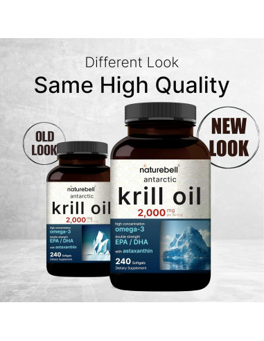 Suplemento de Aceite de Kril Antártico Nature Bell 2000mg 240 Geles