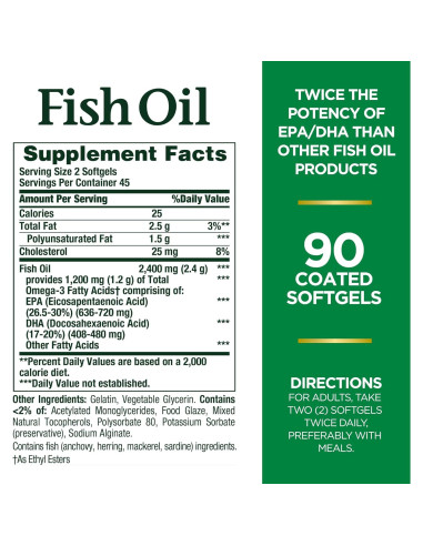 Cápsulas de Aceite de Pescado Nature's Bounty 1200mg Omega-3