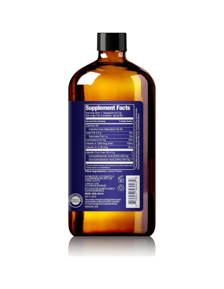 Aceite de Hígado de Bacalao Soulsation 473ml - Omega 3, Vitamina A y D Aceite de Hígado de Bacalao Soulsation 473ml - Omega 3, Vitamina A y D