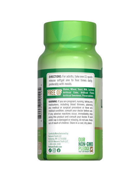 Aceite de Hígado de Bacalao Nature's Truth 415 mg 100 Gelatinas Aceite de Hígado de Bacalao Nature's Truth 415 mg 100 Gelatinas