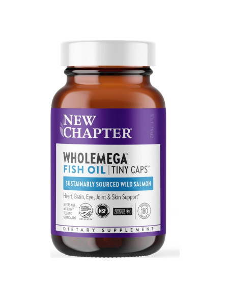 Suplemento Aceite de Pescado Wholemega New Chapter 180 Cápsulas