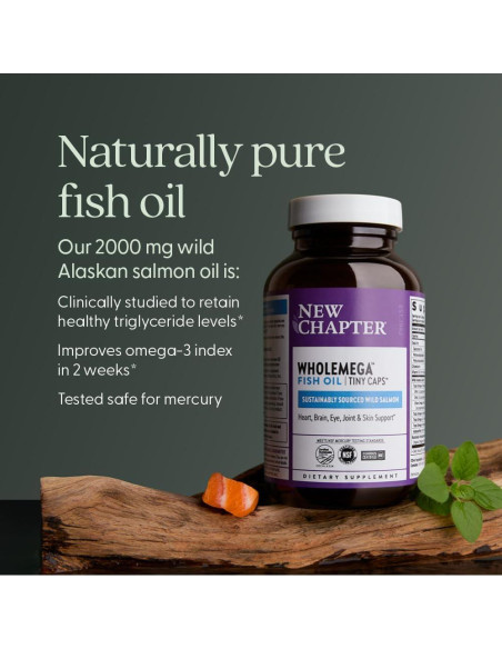 Suplemento Aceite de Pescado Wholemega New Chapter 180 Cápsulas