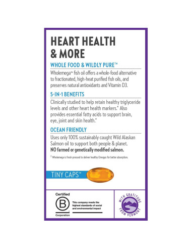 Suplemento Aceite de Pescado Wholemega New Chapter 180 Cápsulas