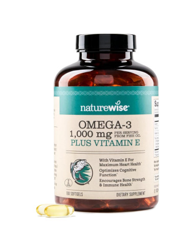 Suplemento Omega 3 NatureWise 1000mg + Vitamina E 180 Cápsulas