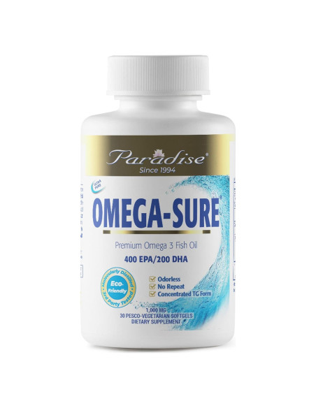 Omega-3 Paradise Herbs Omega-Sure 30 Cápsulas Blandas Veganas