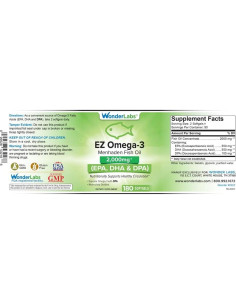 EZ Omega-3 Suplemento de Aceite de Pescado Menhaden 2000 mg 180 Cápsulas 2