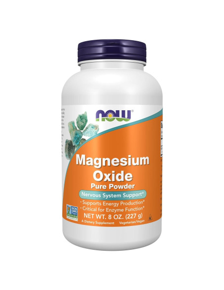 Suplemento de Óxido de Magnesio NOW Foods 226g - Energía y Enzimas