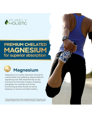 Glicinato de Magnesio 400mg Purely Holistic - 270 Tabletas Veganas