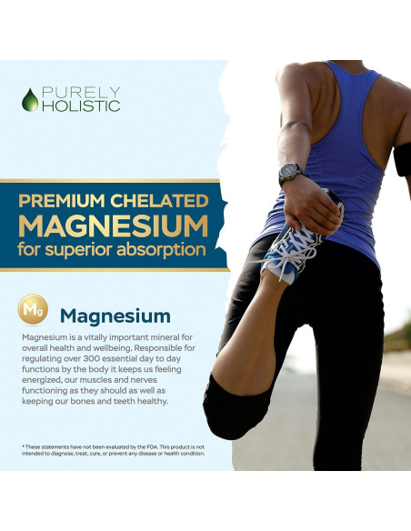 Glicinato de Magnesio 400mg Purely Holistic - 270 Tabletas Veganas