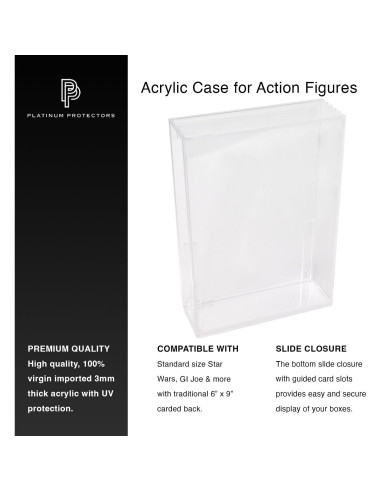 Caja Acrílica Premium para Figuras Star Wars y GI Joe 15.24x22.86cm