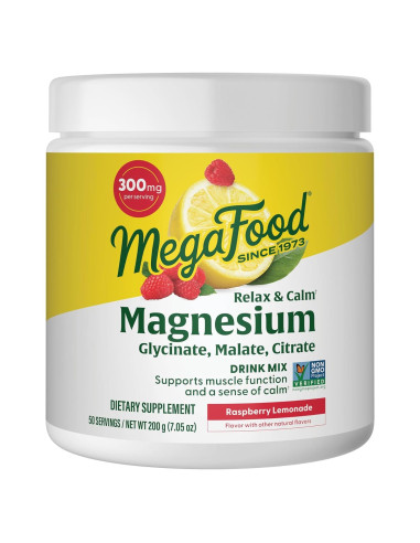 MegaFood Polvo de Magnesio Glicinato 200 g - Limonada Frambuesa