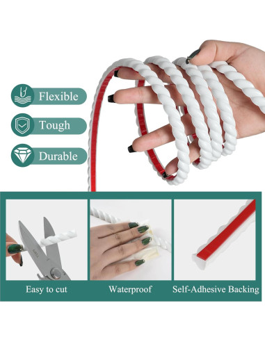 Moldura de Pared Autoadhesiva PVC Blanco 10FT 0.47x0.28cm