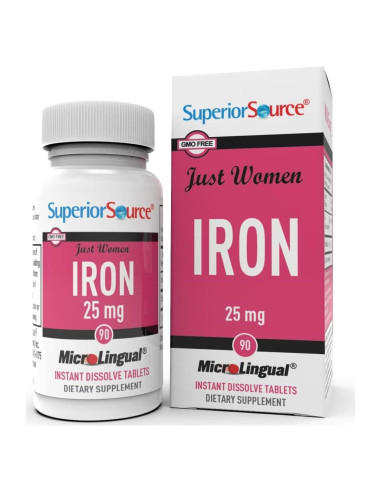 Suplemento de Hierro Superior Source Just Women 25 mg 90 Tabletas